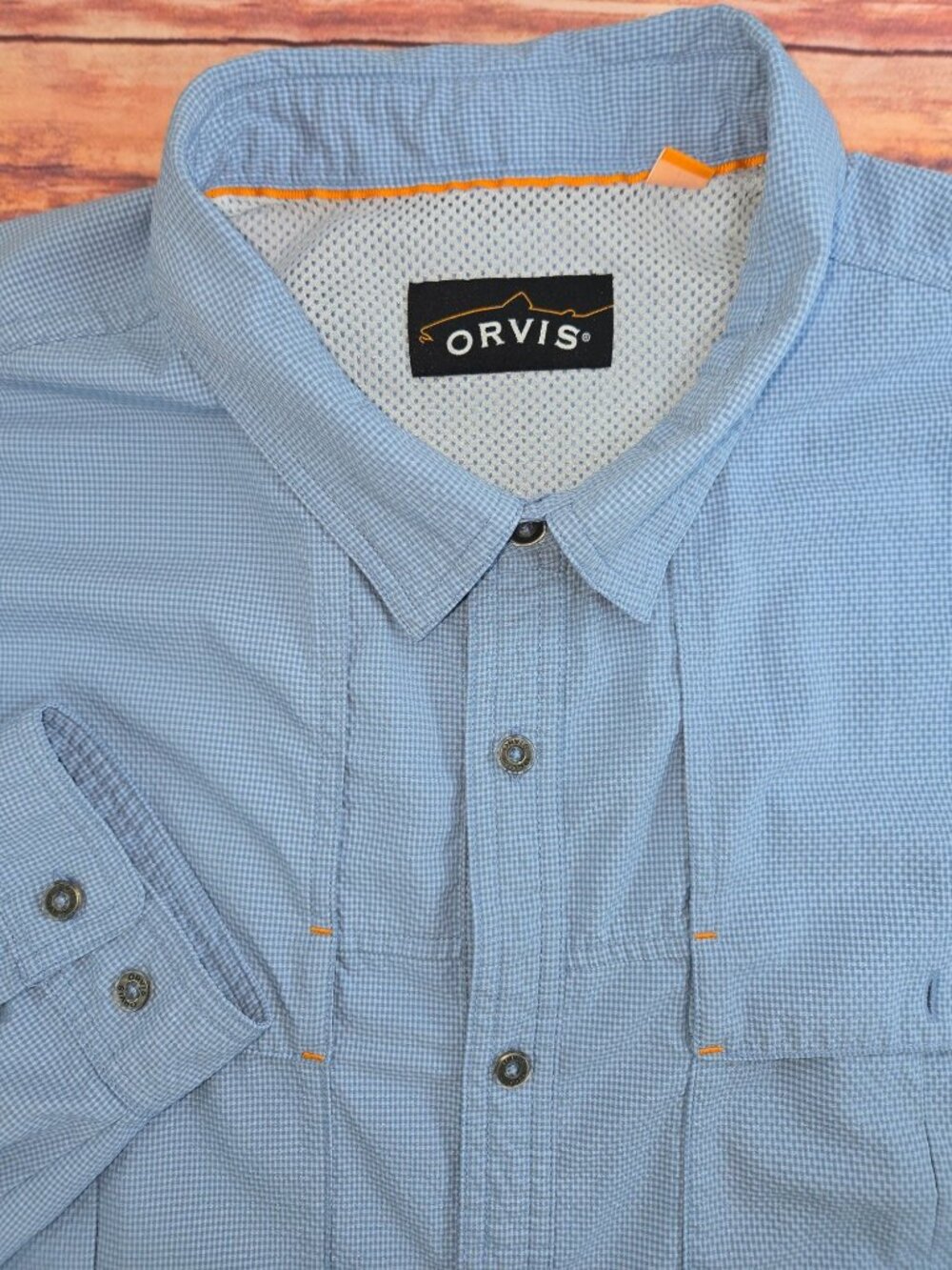 Orvis Mens Blue Fishing Performance Shirt XXL